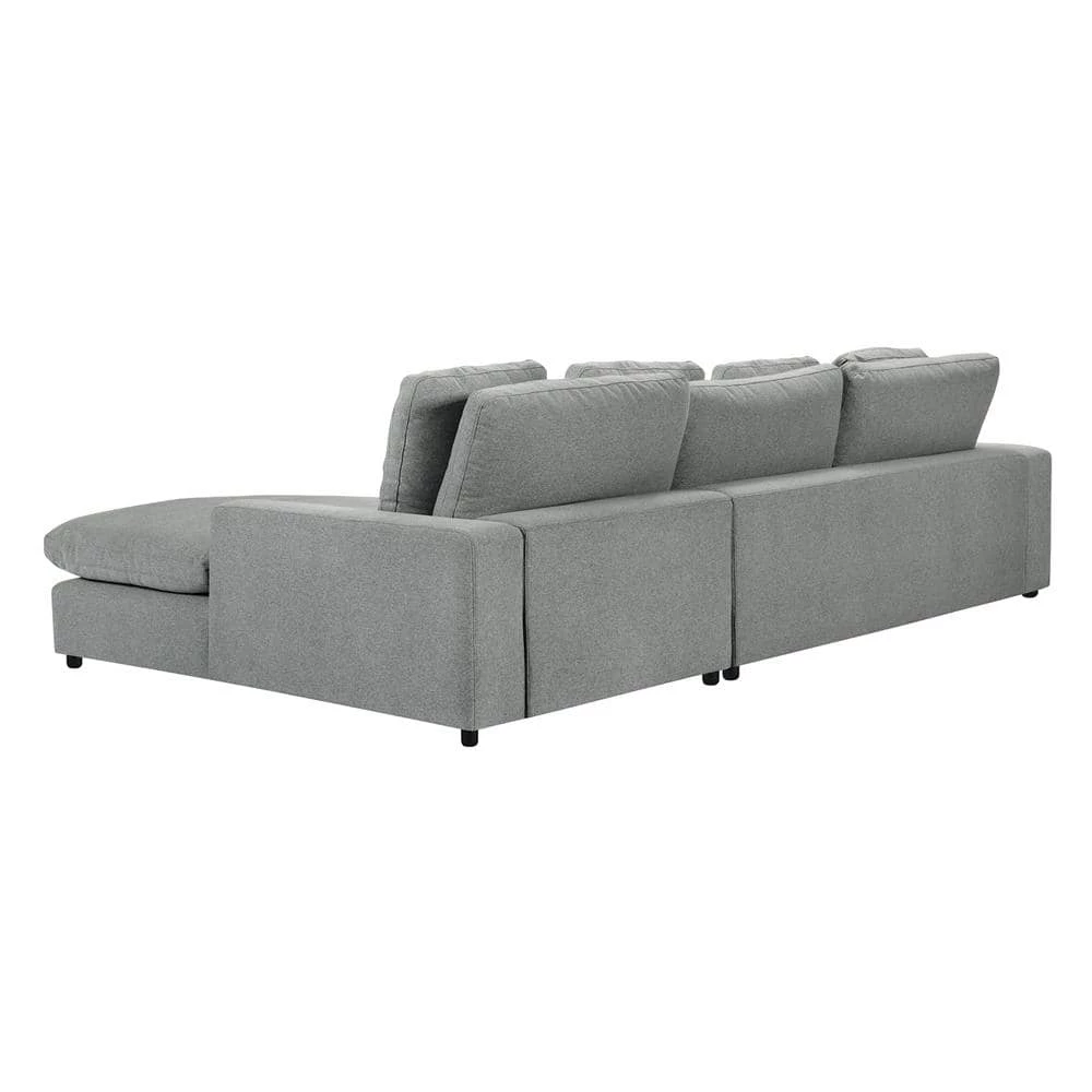 79.13 in. Square 2-piece L Shaped Fabric Sectional Sofa in Gray with Chaise by Z-joyee 4 79.13 in. Square 2-piece L Shaped Fabric Sectional Sofa in Gray with Chaise by Z-joyee - Image 4
