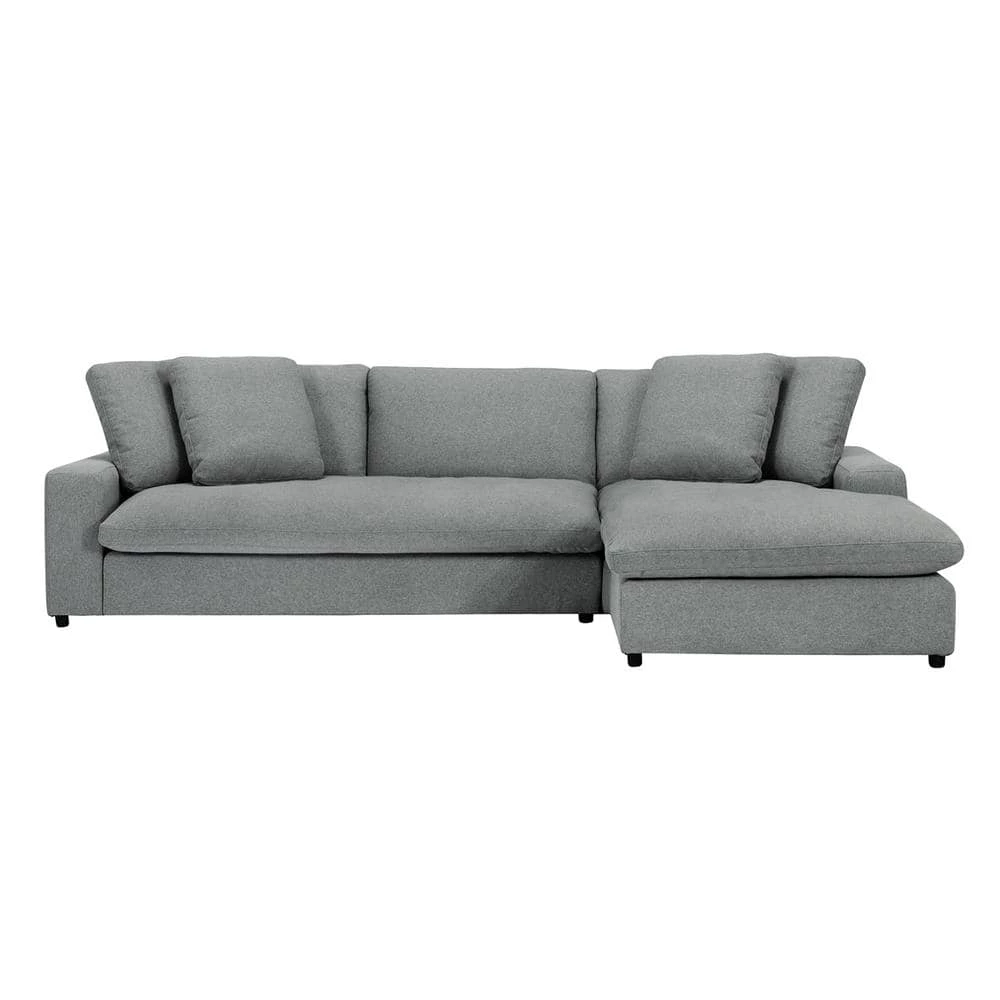 79.13 in. Square 2-piece L Shaped Fabric Sectional Sofa in Gray with Chaise by Z-joyee 1 79.13 in. Square 2-piece L Shaped Fabric Sectional Sofa in Gray with Chaise by Z-joyee