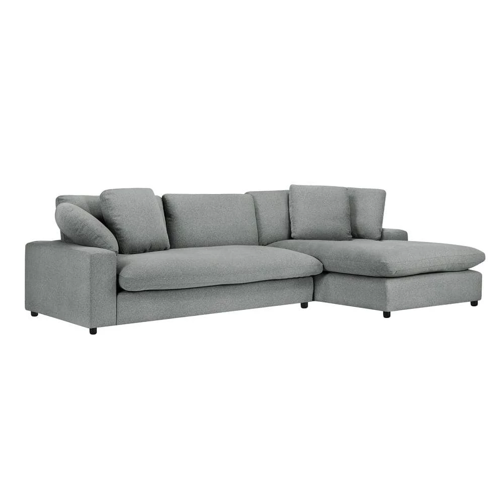 79.13 in. Square 2-piece L Shaped Fabric Sectional Sofa in Gray with Chaise by Z-joyee 3 79.13 in. Square 2-piece L Shaped Fabric Sectional Sofa in Gray with Chaise by Z-joyee - Image 3