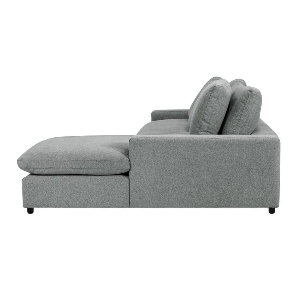 79.13 in. Square 2-piece L Shaped Fabric Sectional Sofa in Gray with Chaise by Z-joyee 2 79.13 in. Square 2-piece L Shaped Fabric Sectional Sofa in Gray with Chaise by Z-joyee - Image 2