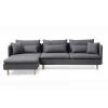 114 in. Square Arm 2-PieceL Shaped Fabric Modern Sectional Sofa in Gray with Removable Cushions by Z-joyee