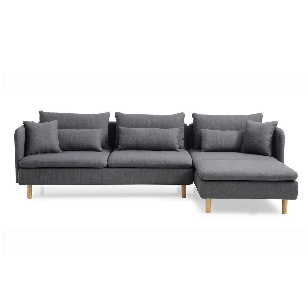 114 in. Square Arm 2-PieceL Shaped Fabric Modern Sectional Sofa in Gray with Removable Cushions by Z-joyee 3 114 in. Square Arm 2-PieceL Shaped Fabric Modern Sectional Sofa in Gray with Removable Cushions by Z-joyee - Image 3
