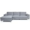 103.5 in. Pillow Top Arm 2-Piece L Shaped Velvet Left Hand Facing Modern Sectional Sofa in Gray by Z-joyee