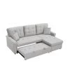 86.6 in. Square Arm 2-Piece L Shaped Velvet Modern Sectional Sofa in Gray w/Storage by Z-joyee