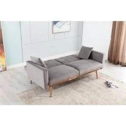 63.78 in. Gray Velvet Twin Sleeper Size Sofa Bed Accent Sofa Loveseat Sofa by Z-joyee 9 63.78 in. Gray Velvet Twin Sleeper Size Sofa Bed Accent Sofa Loveseat Sofa by Z-joyee -Cheap Z-joyee Store gray z joyee sofa beds ljp w39537172 31 1000
