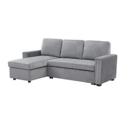 83.46 in. Width Gray Linen Twin Size Sofa Bed by Z-joyee