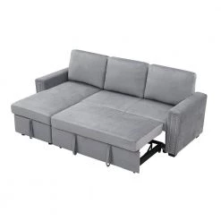 83.46 in. Width Gray Linen Twin Size Sofa Bed by Z-joyee -Cheap Z-joyee Store gray z joyee sofa beds lyws408aae 76 1000