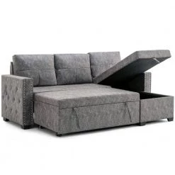 84 in. Gray Fabric Twin Size 3-Seats L-Shaped Sofa Bed by Z-joyee 11 84 in. Gray Fabric Twin Size 3-Seats L-Shaped Sofa Bed by Z-joyee -Cheap Z-joyee Store gray z joyee sofa beds p q202200200 1f 1000