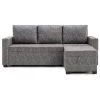84 in. Gray Fabric Twin Size 3-Seats L-Shaped Sofa Bed by Z-joyee