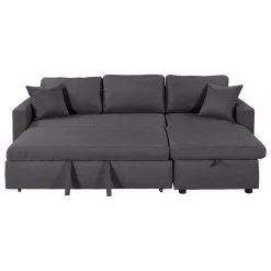 87.4 in. Gray Fabric Twin Size Sleeper Sectional Sofa Bed with Storage Space and 2 Tossing Cushions by Z-joyee -Cheap Z-joyee Store gray z joyee sofa beds p q202200223 1f 1000