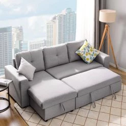 90 in. Gray Polyester Full Size Reversible Pull Out Sleeper L-Shaped Sectional Storage Sofa Bed by Z-joyee 13 90 in. Gray Polyester Full Size Reversible Pull Out Sleeper L-Shaped Sectional Storage Sofa Bed by Z-joyee -Cheap Z-joyee Store gray z joyee sofa beds p q202200347 44 1000