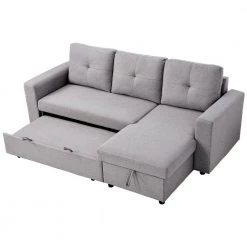 90 in. Gray Polyester Full Size Reversible Pull Out Sleeper L-Shaped Sectional Storage Sofa Bed by Z-joyee 11 90 in. Gray Polyester Full Size Reversible Pull Out Sleeper L-Shaped Sectional Storage Sofa Bed by Z-joyee -Cheap Z-joyee Store gray z joyee sofa beds p q202200347 4f 1000