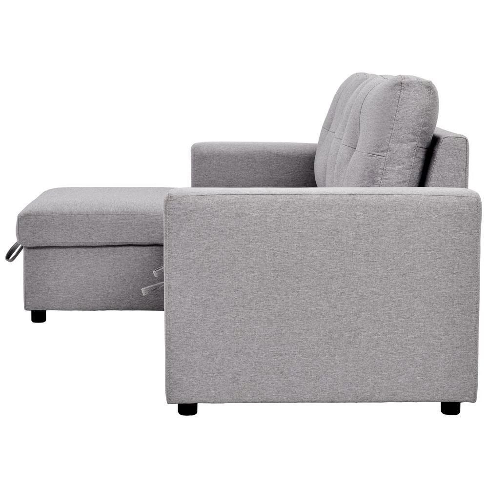 90 in. Gray Polyester Full Size Reversible Pull Out Sleeper L-Shaped Sectional Storage Sofa Bed by Z-joyee 2 90 in. Gray Polyester Full Size Reversible Pull Out Sleeper L-Shaped Sectional Storage Sofa Bed by Z-joyee - Image 2