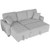 86.22 in. Gray Polyester Full Size Storage Sofa Bed by Z-joyee