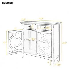 Accent Green Wood Storage Cabinet with Adjustable Shelf and Glass Doors by Z-joyee -Cheap Z-joyee Store green z joyee accent cabinets ly wf284634aad 4f 1000