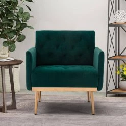 Green Velvet Accent Chair Arm Chair by Z-joyee -Cheap Z-joyee Store green z joyee accent chairs f fb857222577 31 1000