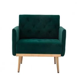 Green Velvet Accent Chair Arm Chair by Z-joyee