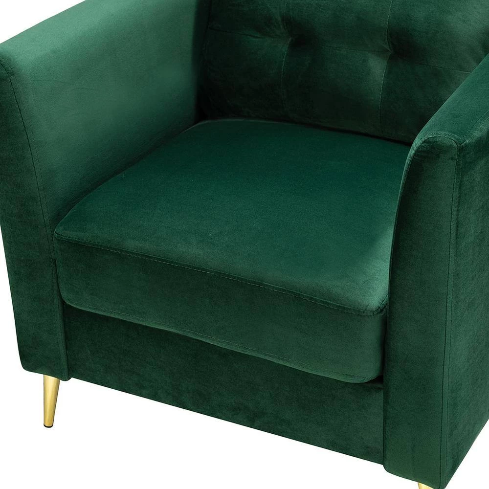 Mordern 31.8 in. W Green Velvet Tuft Arm Chair by Z-joyee 7 Mordern 31.8 in. W Green Velvet Tuft Arm Chair by Z-joyee - Image 7
