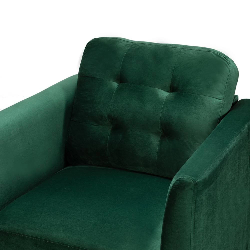 Mordern 31.8 in. W Green Velvet Tuft Arm Chair by Z-joyee 8 Mordern 31.8 in. W Green Velvet Tuft Arm Chair by Z-joyee - Image 8