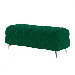 18.89 in. H x 51.18 in. W x 19.68 in. D Green Button-Tufted Ottoman Bench Upholstered Velvet Footrest Stool Accent Bench by Z-joyee