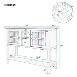45 in. Green Standard Rectangle Wood Console Table with 2-Drawers, 2-Cabinets and 1-Shelf by Z-joyee -Cheap Z-joyee Store green z joyee console tables f fb857221570 c3 1000