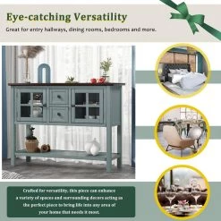 45 in. Green Standard Rectangle Wood Console Table with 2-Drawers, 2-Cabinets and 1-Shelf by Z-joyee -Cheap Z-joyee Store green z joyee console tables f fb857221570 fa 1000