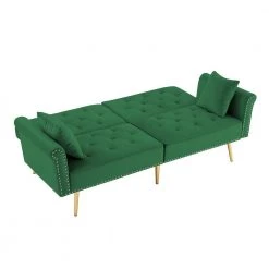 Green Velvet Tufted Sofa Couch Loveseat Futon Bed by Z-joyee -Cheap Z-joyee Store green z joyee futons p s202200360 44 1000