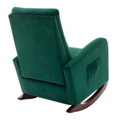 Green Velvet High Back Rocking Chair Nursery Chair Comfortable Rocker by Z-joyee 7 Green Velvet High Back Rocking Chair Nursery Chair Comfortable Rocker by Z-joyee -Cheap Z-joyee Store green z joyee rockers gliders ottomans ljp w202200034 66 1000