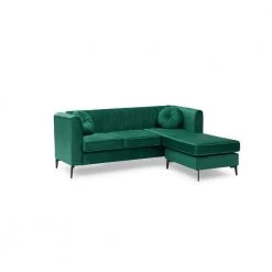 82.7 in. Square Arm 2-Piece L Shaped Velvet Modern Sectional Sofa in Green by Z-joyee -Cheap Z-joyee Store green z joyee sectional sofas p q202200106 4f 1000