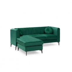 82.7 in. Square Arm 2-Piece L Shaped Velvet Modern Sectional Sofa in Green by Z-joyee -Cheap Z-joyee Store green z joyee sectional sofas p q202200106 c3 1000