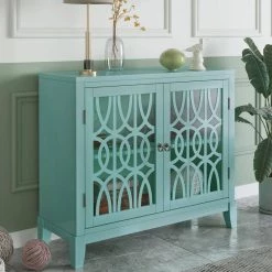 Green Wood Accent Buffet Sideboard Storage Cabinet with Doors and Adjustable Shelf by Z-joyee -Cheap Z-joyee Store green z joyee sideboards buffet tables ly wf285477aag 31 1000