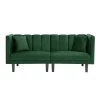 73.2 in. Green Velvet Twin Size Sofa Bed Futon Sofa Sleeper by Z-joyee