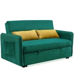 57 in. Width Green Velvet Twin Size Sofa Bed by Z-joyee -Cheap Z-joyee Store green z joyee sofa beds lyws015aaf 1f 1000
