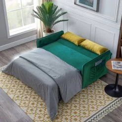 57 in. Width Green Velvet Twin Size Sofa Bed by Z-joyee -Cheap Z-joyee Store green z joyee sofa beds lyws015aaf 31 1000