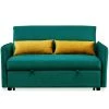 57 in. Width Green Velvet Twin Size Sofa Bed by Z-joyee
