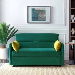 57 in. Width Green Velvet Twin Size Sofa Bed by Z-joyee -Cheap Z-joyee Store green z joyee sofa beds lyws015aaf c3 1000