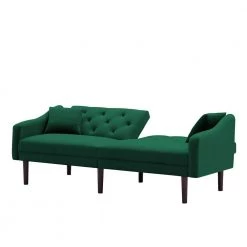 72.8 in. Green Velvet Twin Size Futon Sofa Sleeper Sofa Bed with 2-Pillows by Z-joyee -Cheap Z-joyee Store green z joyee sofa beds p q202200374 1f 1000