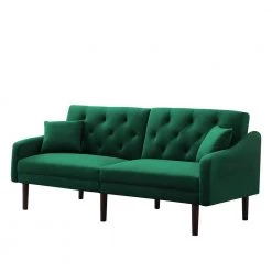 72.8 in. Green Velvet Twin Size Futon Sofa Sleeper Sofa Bed with 2-Pillows by Z-joyee -Cheap Z-joyee Store green z joyee sofa beds p q202200374 c3 1000