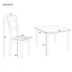 3-Piece Round Natural MDF Top Dining Room Set Seats 6 by Z-joyee -Cheap Z-joyee Store grey z joyee dining room sets ly st000036aae 4f 1000