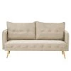 67.9 in. Light Beige Velvet 2-Seats Loveseats with Metal Feet by Z-joyee