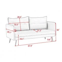 67.9 in. Light Beige Velvet 2-Seats Loveseats with Metal Feet by Z-joyee -Cheap Z-joyee Store light beige z joyee loveseats p s202200270 76 1000