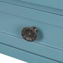 36.02 in. Light Blue Standard Rectangle Wood Console Table with 4-Drawers and 1-Shelf by Z-joyee -Cheap Z-joyee Store light blue z joyee console tables f fb857221419 fa 1000