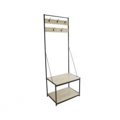 Light Brown Finish Hall Tree Storage with 5 Hooks by Z-joyee -Cheap Z-joyee Store light brown z joyee hall trees ql w80833676 1f 1000