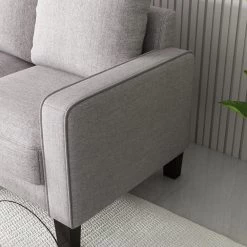 53 in. Light Gray Fabric 2 Seats Loveseats by Z-joyee -Cheap Z-joyee Store light gray z joyee loveseats p q202200287 4f 1000