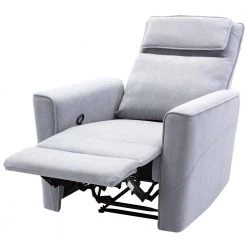 Light Gray Polyester Recliner Chair with Padded Seat Microfiber Manual Reclining Sofa by Z-joyee -Cheap Z-joyee Store light gray z joyee recliners p y202200019 1f 1000