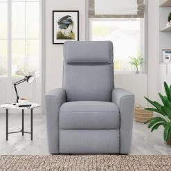 Light Gray Polyester Recliner Chair with Padded Seat Microfiber Manual Reclining Sofa by Z-joyee -Cheap Z-joyee Store light gray z joyee recliners p y202200019 44 1000