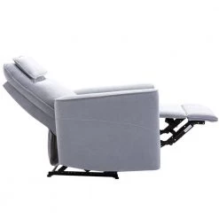Light Gray Polyester Recliner Chair with Padded Seat Microfiber Manual Reclining Sofa by Z-joyee -Cheap Z-joyee Store light gray z joyee recliners p y202200019 4f 1000