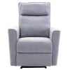 Light Gray Polyester Recliner Chair with Padded Seat Microfiber Manual Reclining Sofa by Z-joyee