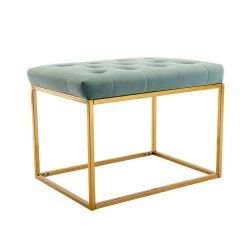 Mint Green Velvet Tufted Ottoman for Living Room by Z-joyee -Cheap Z-joyee Store mint green z joyee accent chairs p a202200074 c3 1000