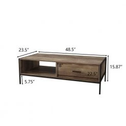 48.43 in. Natural Rectangle Particle Board Coffee Table by Z-joyee -Cheap Z-joyee Store natural z joyee coffee tables p dj20220006 44 1000